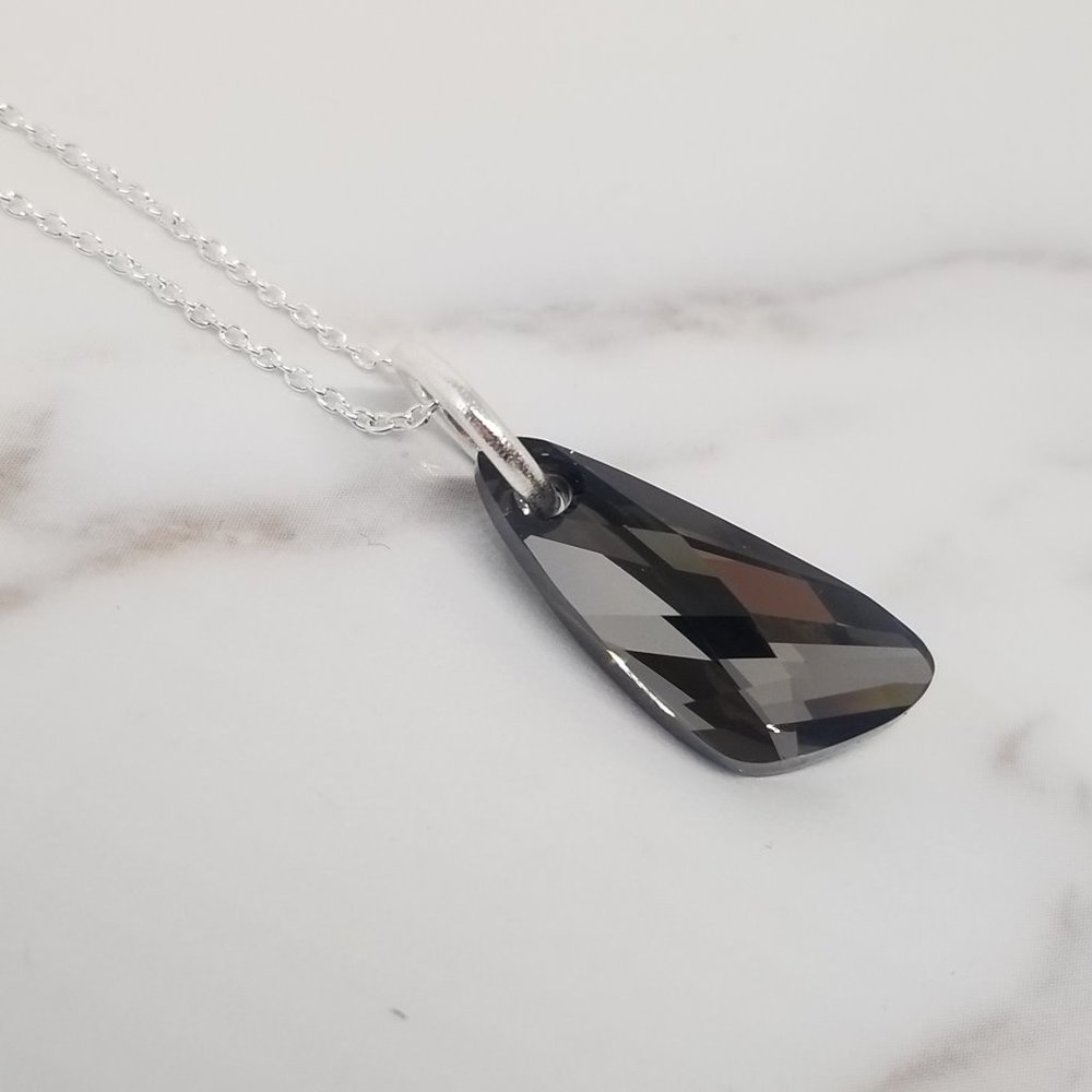 ⭐Sterling Silver Necklace SilverNight Wing Crystal